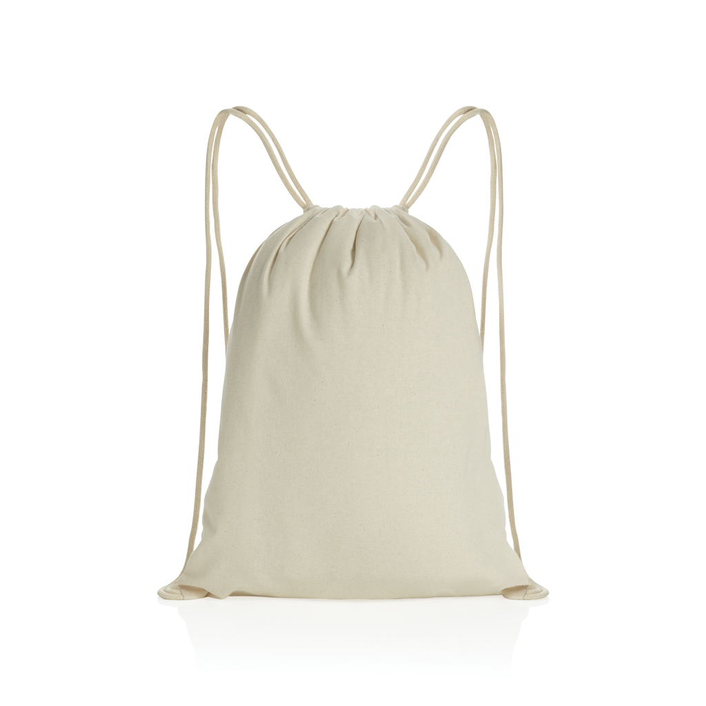 XD Collection Impact AWARE™ recycled cotton drawstring backpack 145g