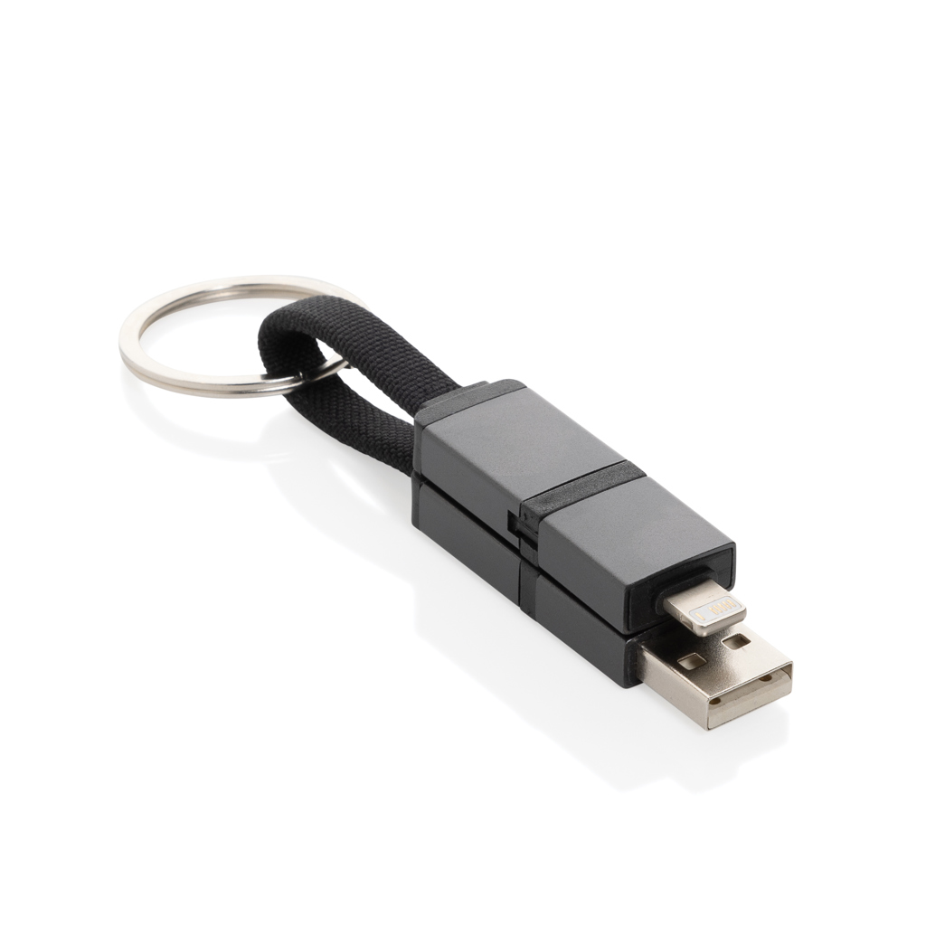 XD Xclusive Terra recycled aluminium 4 in 1 60W fast charging cable