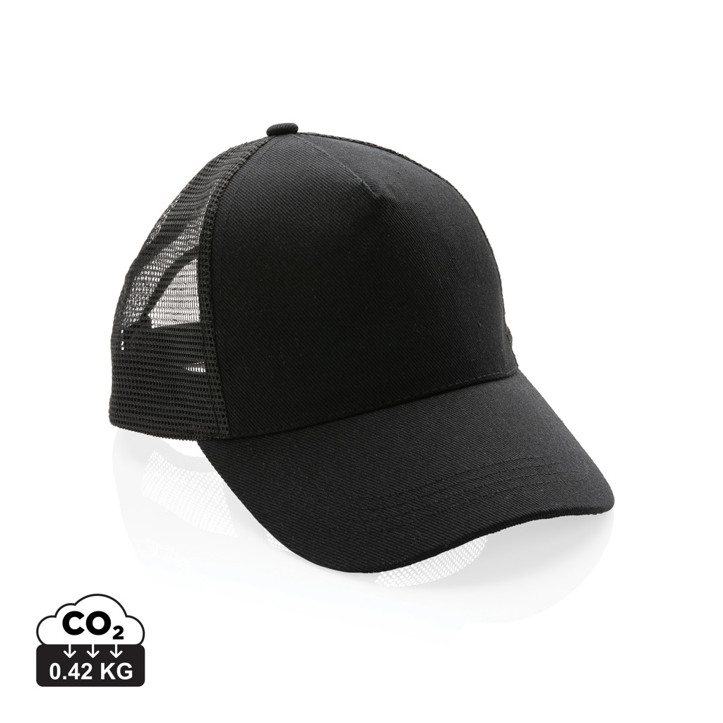 XD Collection Impact AWARE™ Brushed rcotton 5 panel trucker cap 190gr