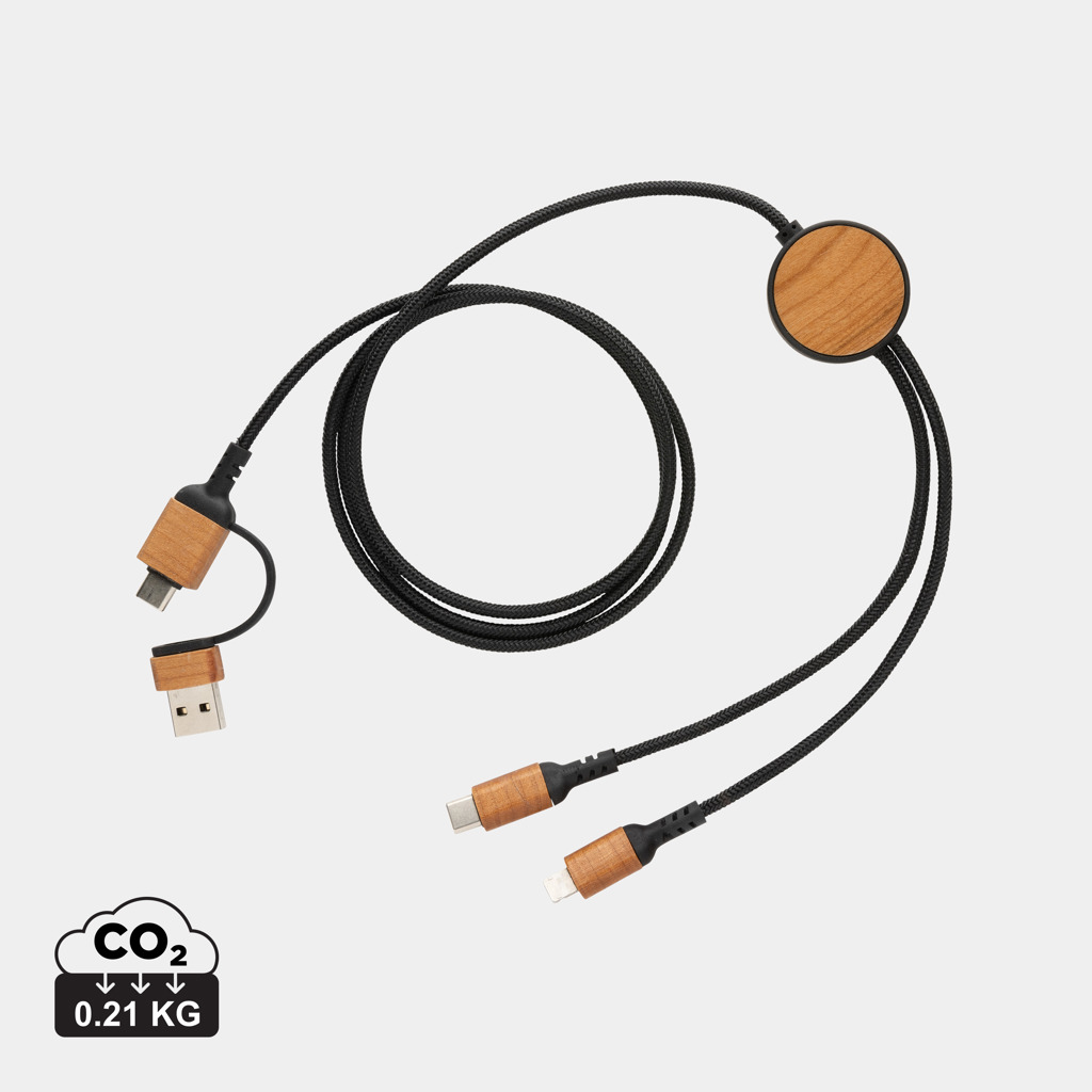 XD Collection Ohio RCS certified recycled plastic 6-in-1 cable