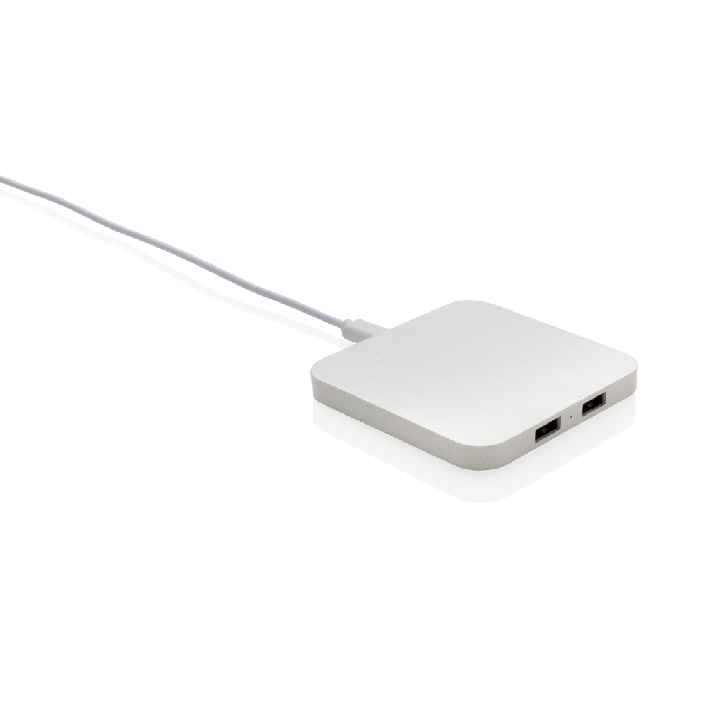 XD Collection RCS recycled plastic 10W Wireless charger with USB Ports