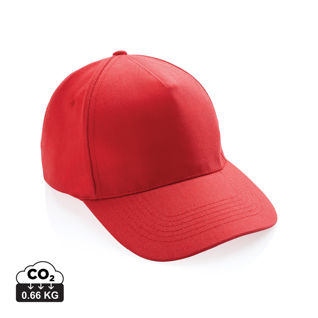 XD Collection Impact 5panel 280gr Recycled cotton cap with AWARE™ tracer