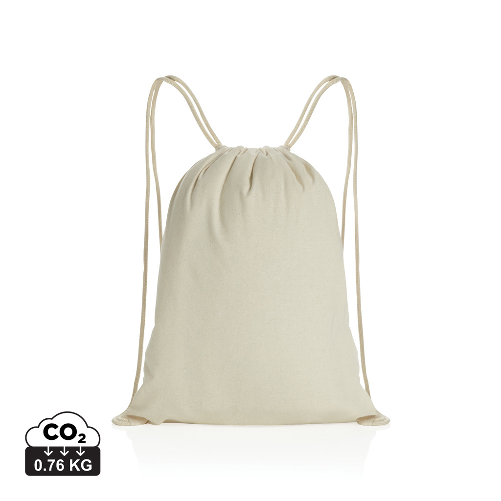 XD Collection Impact AWARE™ recycled cotton drawstring backpack 145g