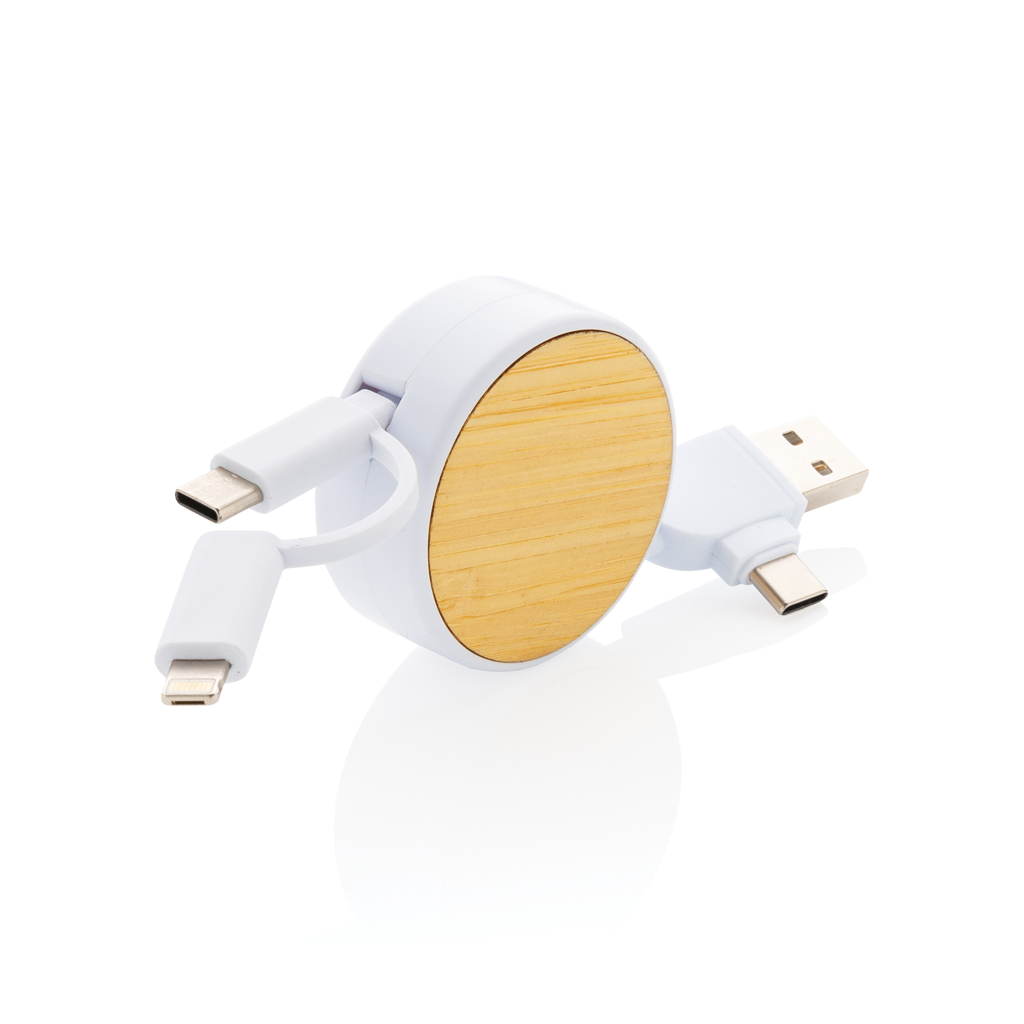 XD Collection RCS recycled plastic Ontario 4-in-1 retractable cable