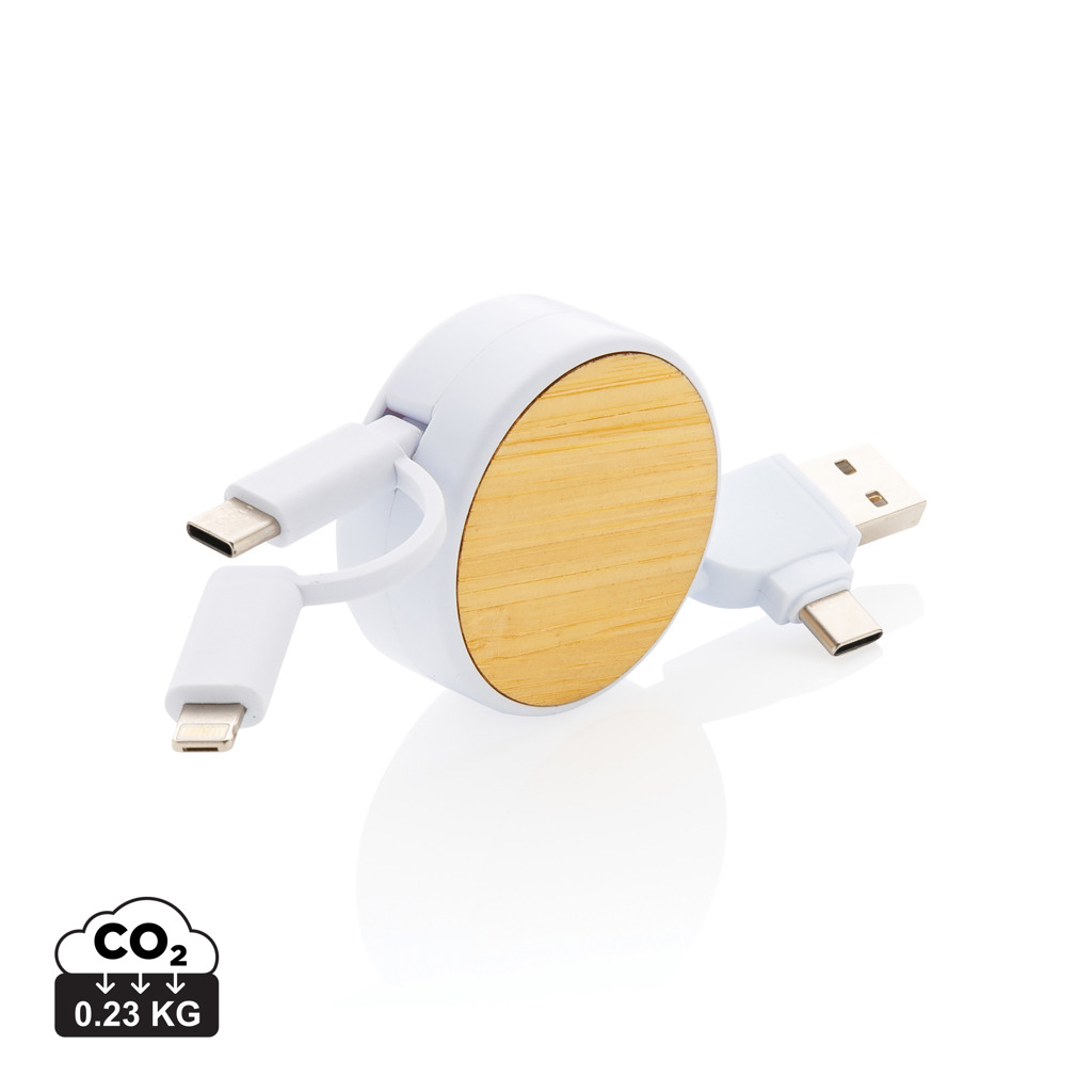 XD Collection RCS recycled plastic Ontario 4-in-1 retractable cable