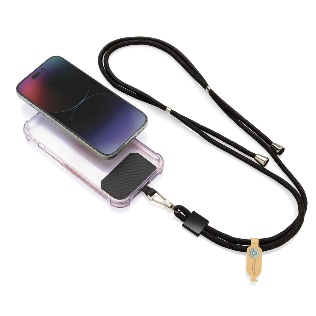 XD Collection CarryLoop RCS recycled PET adjustable phone holder lanyard