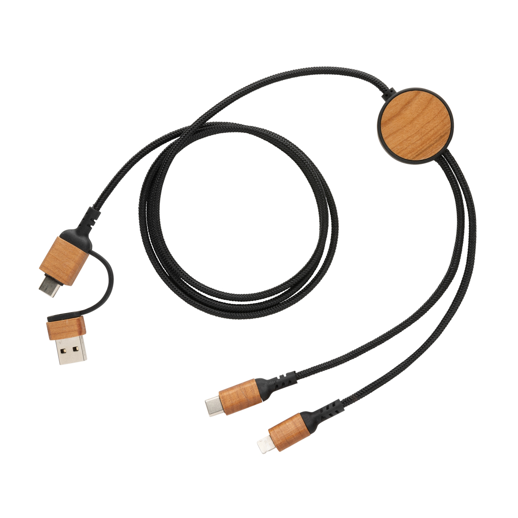 XD Collection Ohio RCS certified recycled plastic 6-in-1 cable