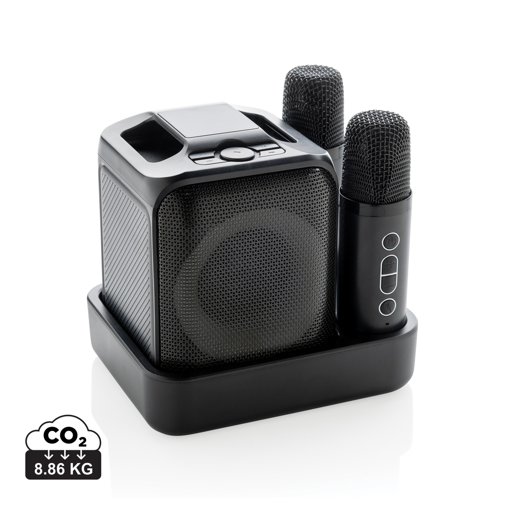 XD Collection Singvibe RCS recycled plastic karaoke set with double mic