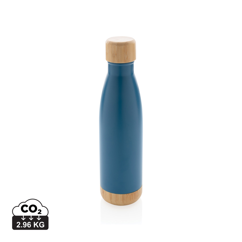 XD Collection Vacuum stainless steel bottle with bamboo lid and bottom
