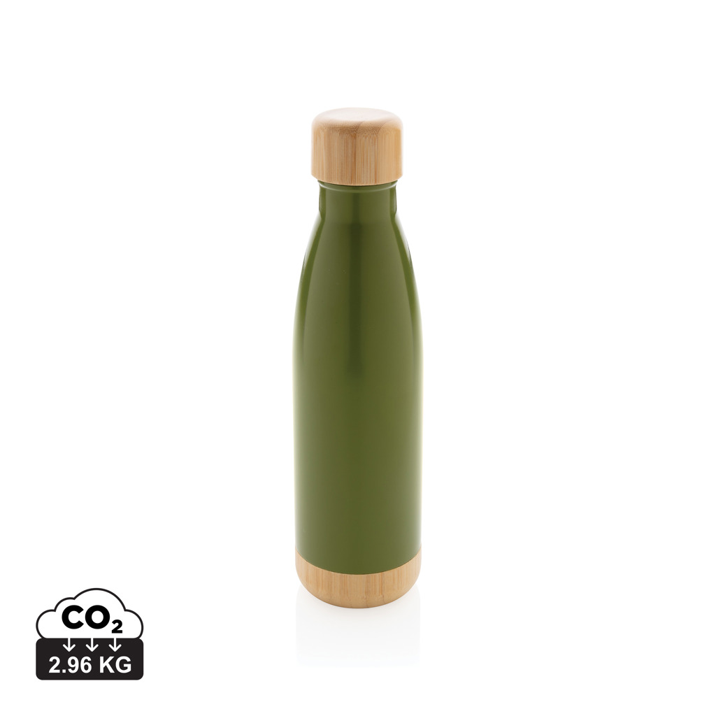 XD Collection Vacuum stainless steel bottle with bamboo lid and bottom