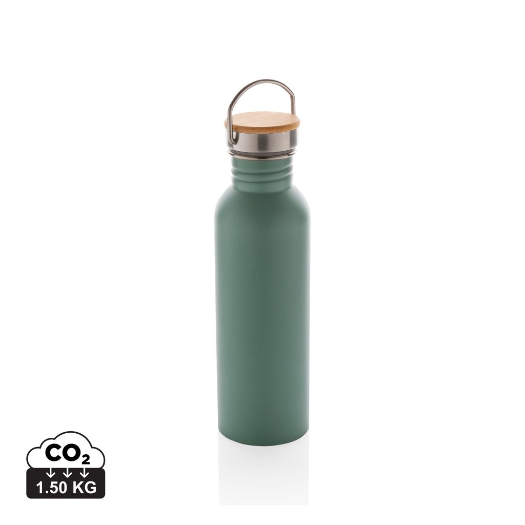 XD Collection Modern stainless steel bottle with bamboo lid