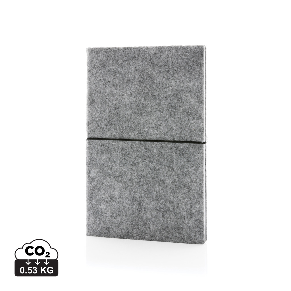 XD Collection GRS certified recycled felt A5 softcover notebook