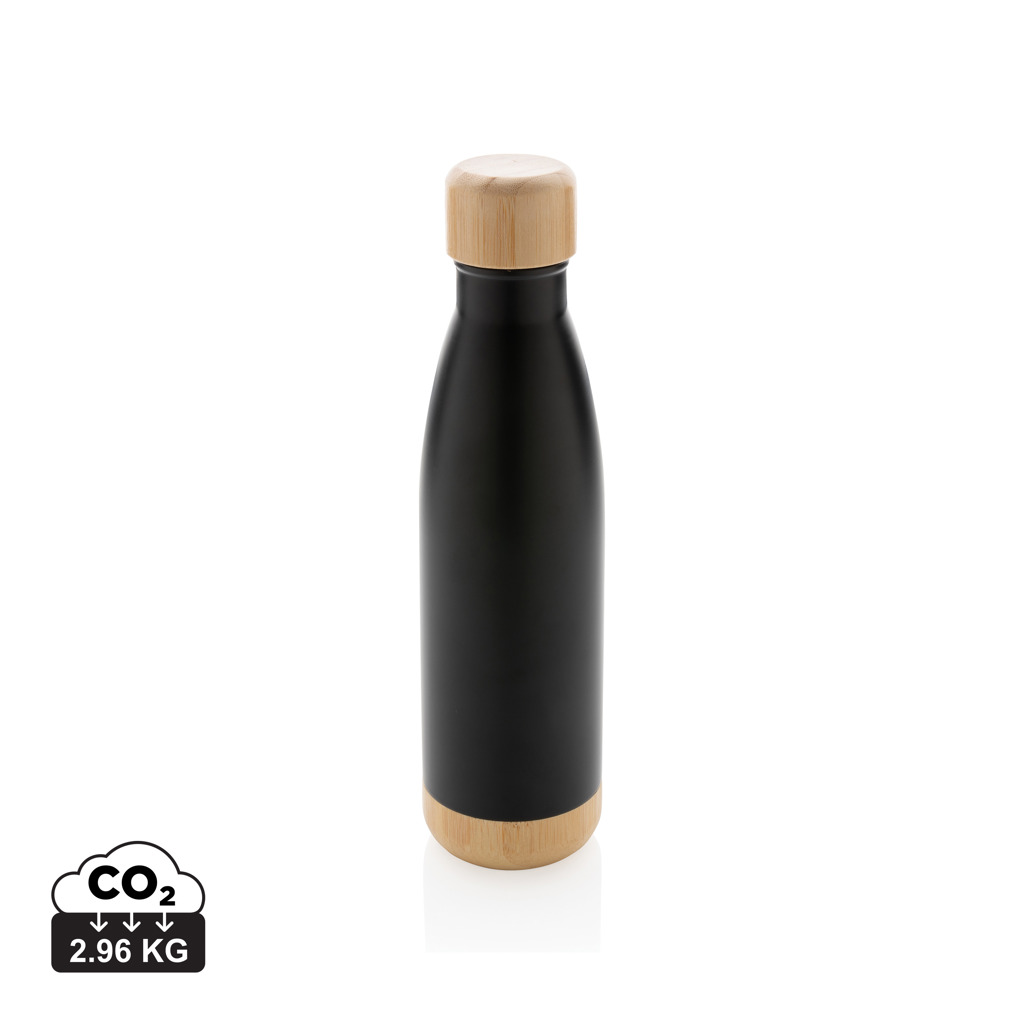 XD Collection Vacuum stainless steel bottle with bamboo lid and bottom