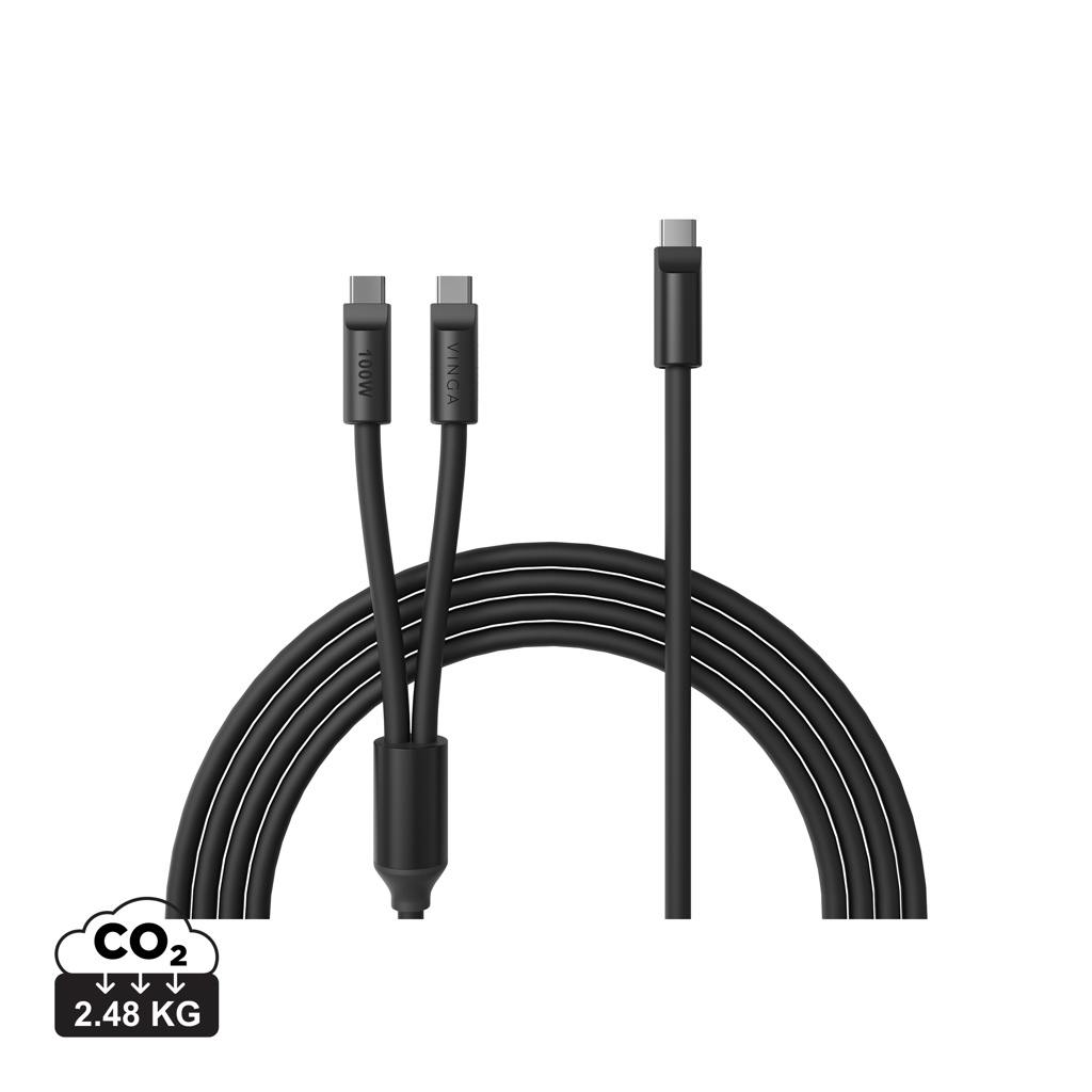 Vinga VINGA Baltimore silicone multi charging cable (C+2C)