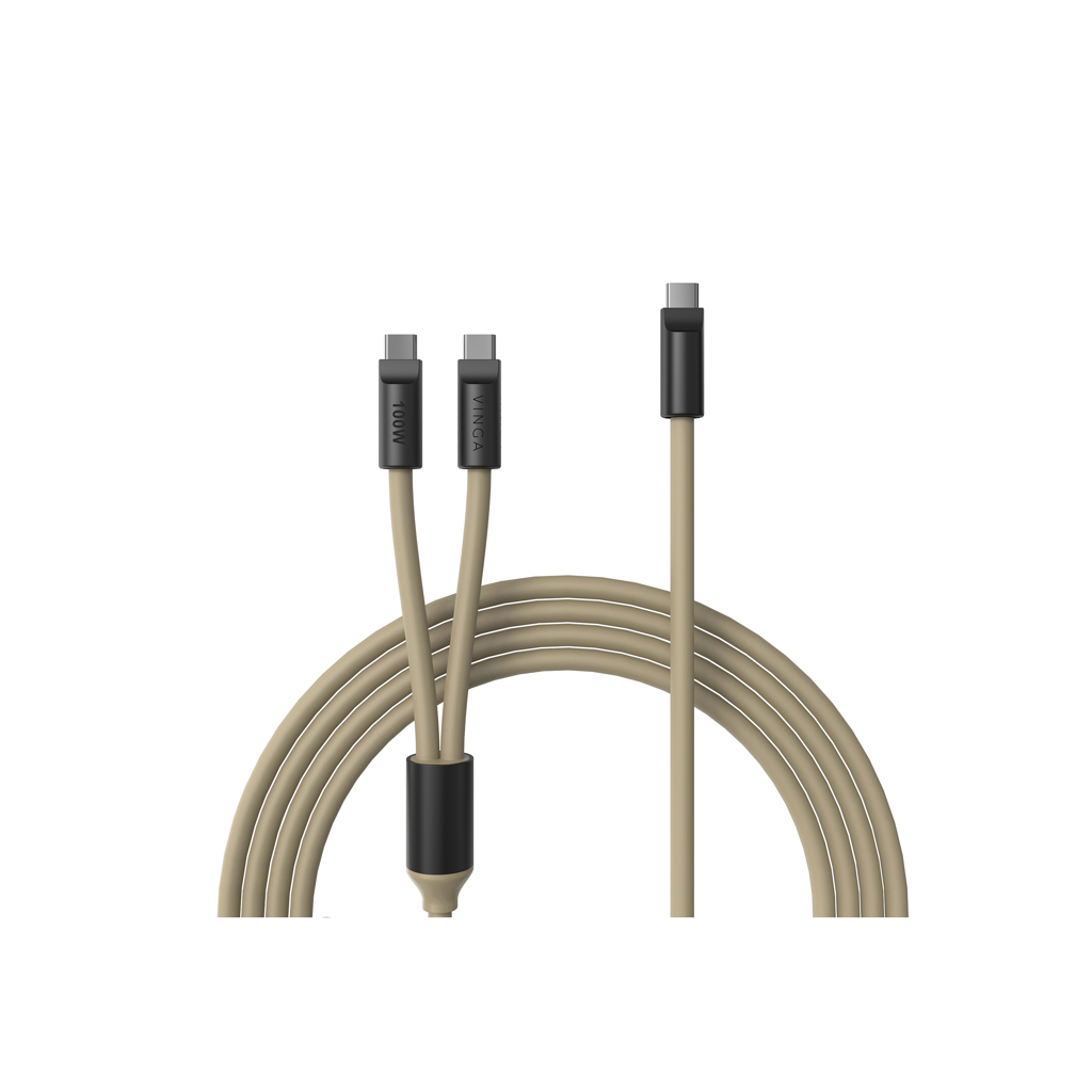 Vinga VINGA Baltimore silicone multi charging cable (C+2C)