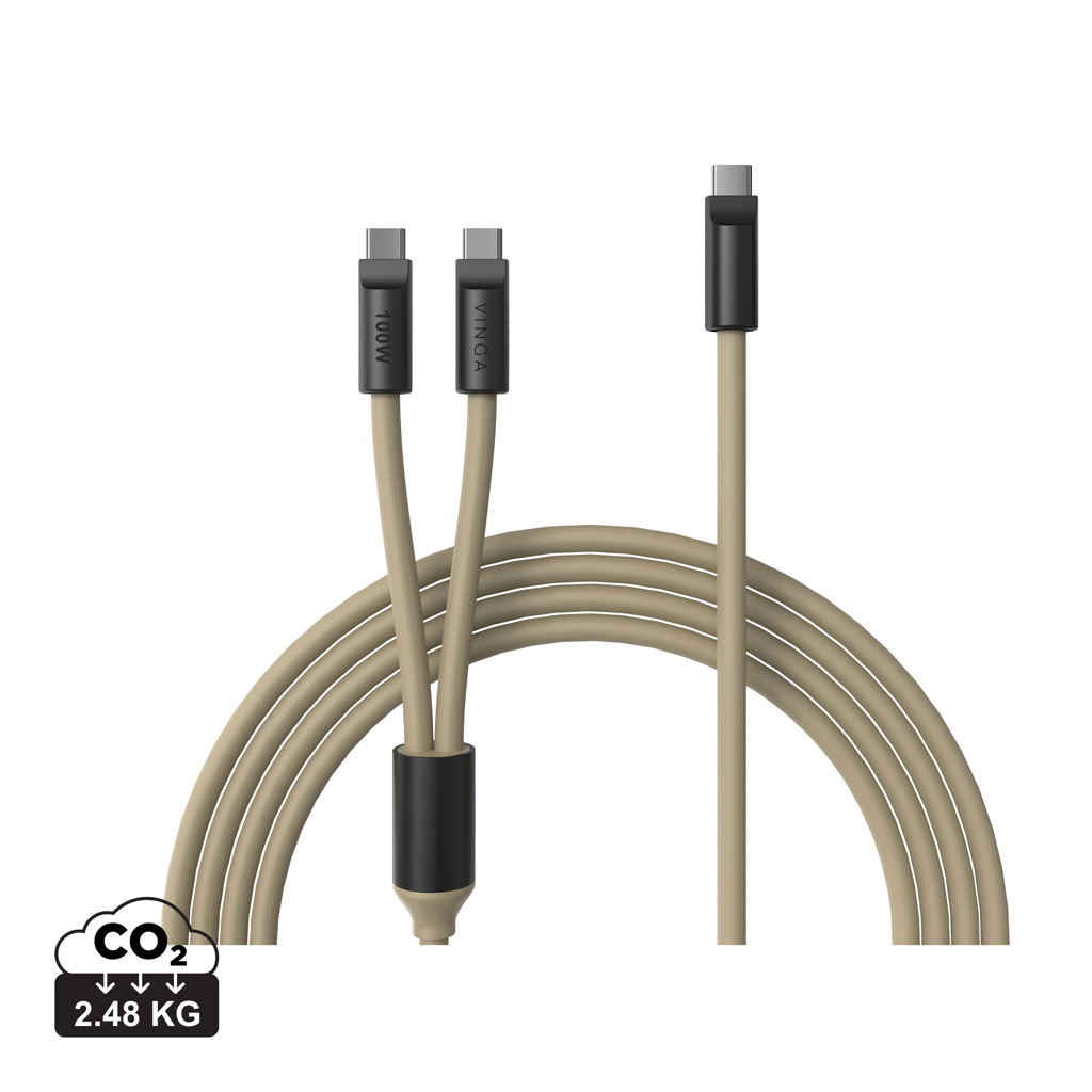 Vinga VINGA Baltimore silicone multi charging cable (C+2C)