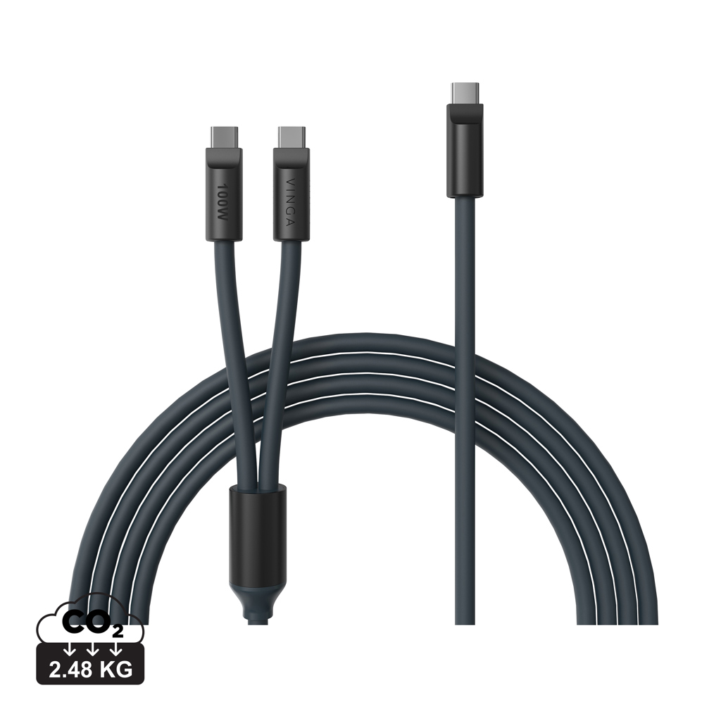 Vinga VINGA Baltimore silicone multi charging cable (C+2C)
