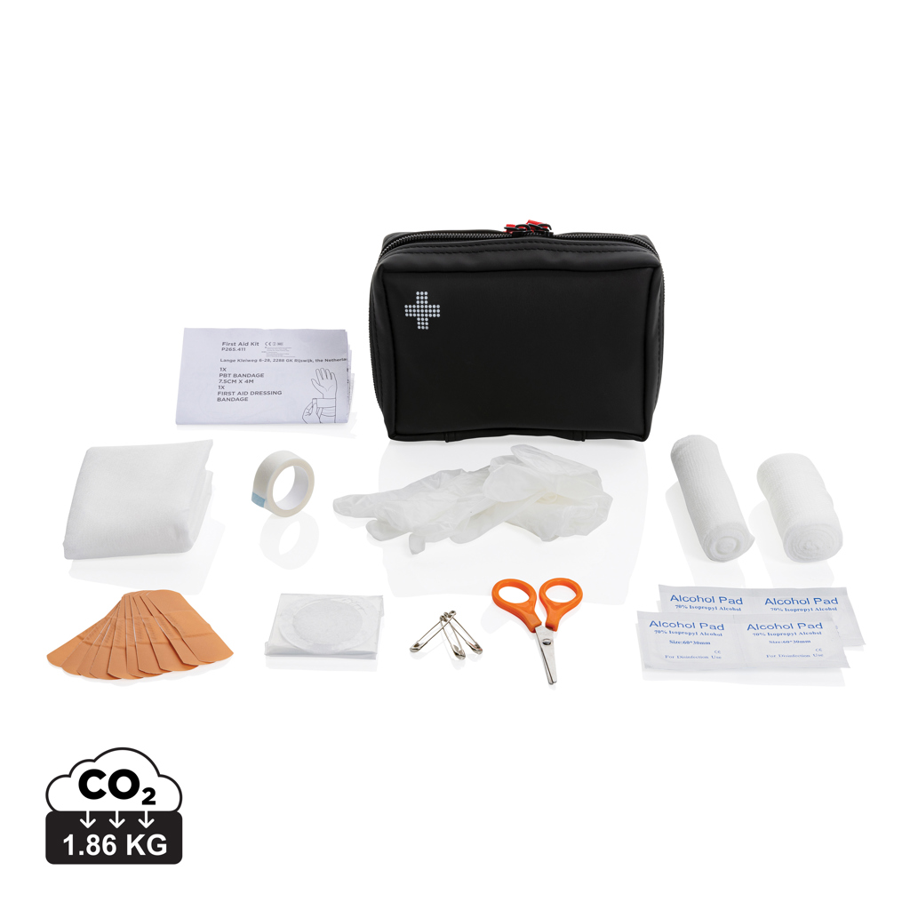 XD Collection RCS recycled nubuck PU pouch first aid set