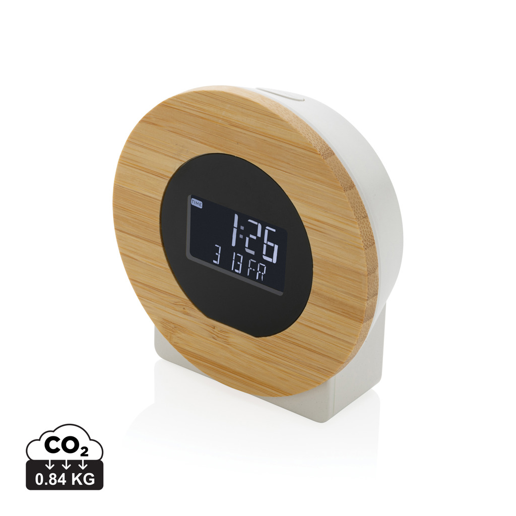 XD Collection Utah RCS rplastic and bamboo LCD desk clock
