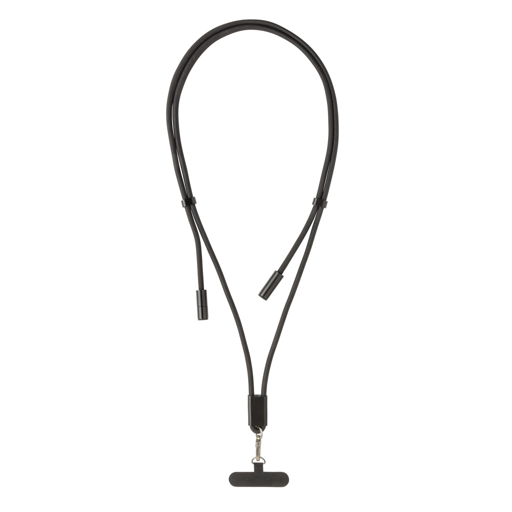 XD Collection LoopAmp RCS RPET adjustable 160 cm phone cord with 60W cable