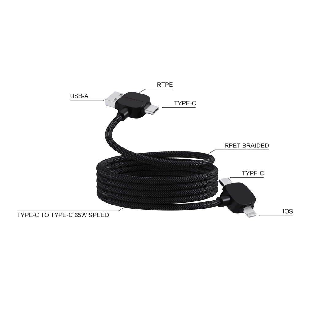 Urban Vitamin Urban Vitamin Stockton 65W RCS RTPE/RPET magnetic cable
