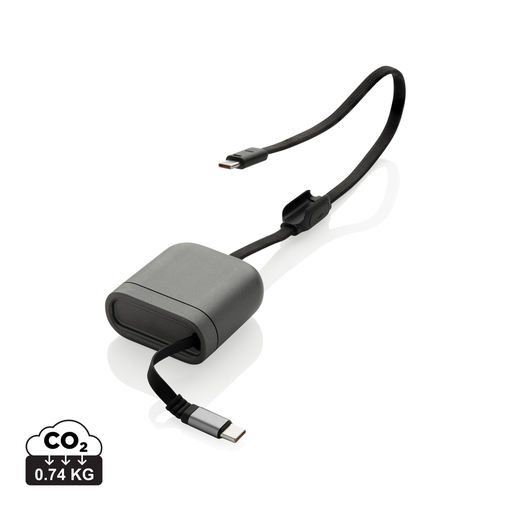 XD Xclusive Spira RCS recycled retractable 100W fast charging cable