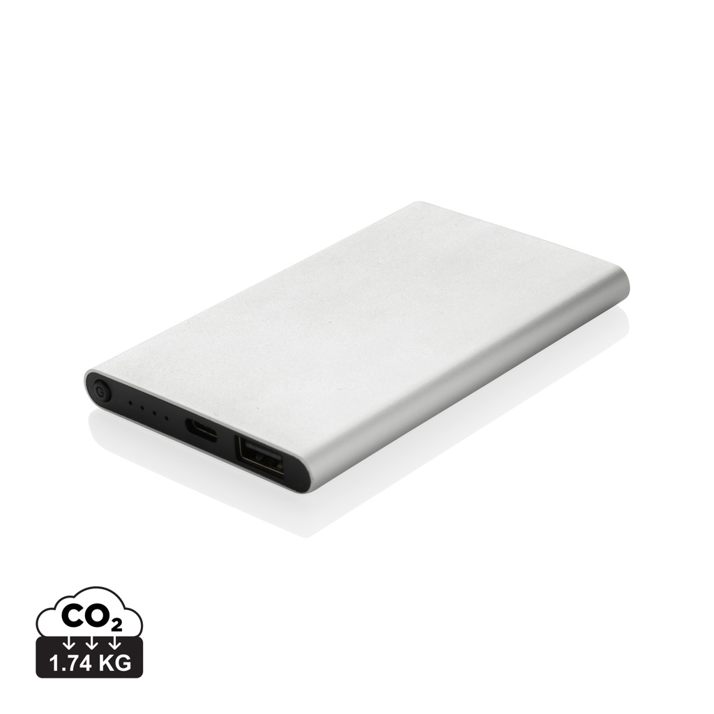 XD Collection RCS recycled plastic/aluminium 4000mah powerbank with type C