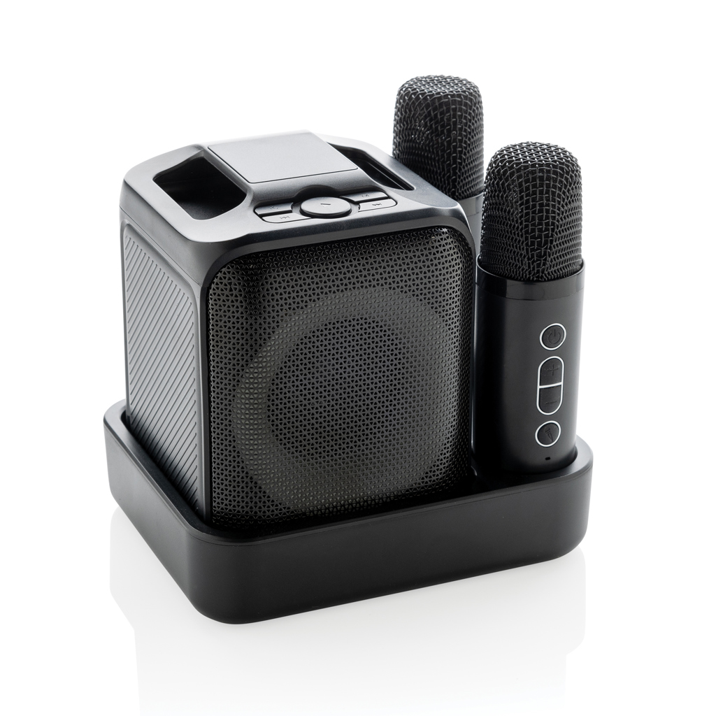 XD Collection Singvibe RCS recycled plastic karaoke set with double mic