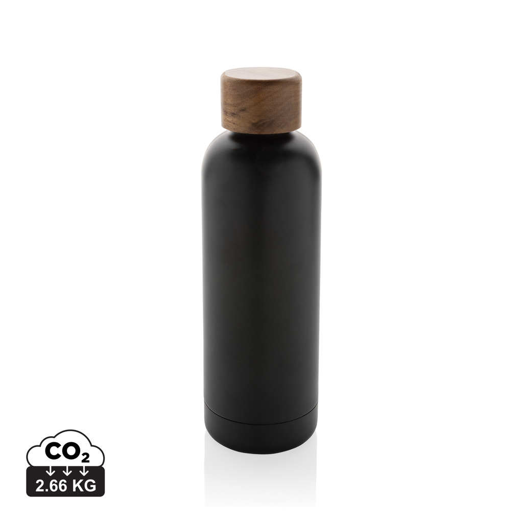 XD Collection Wood RCS certified recycled stainless steel vacuum bottle