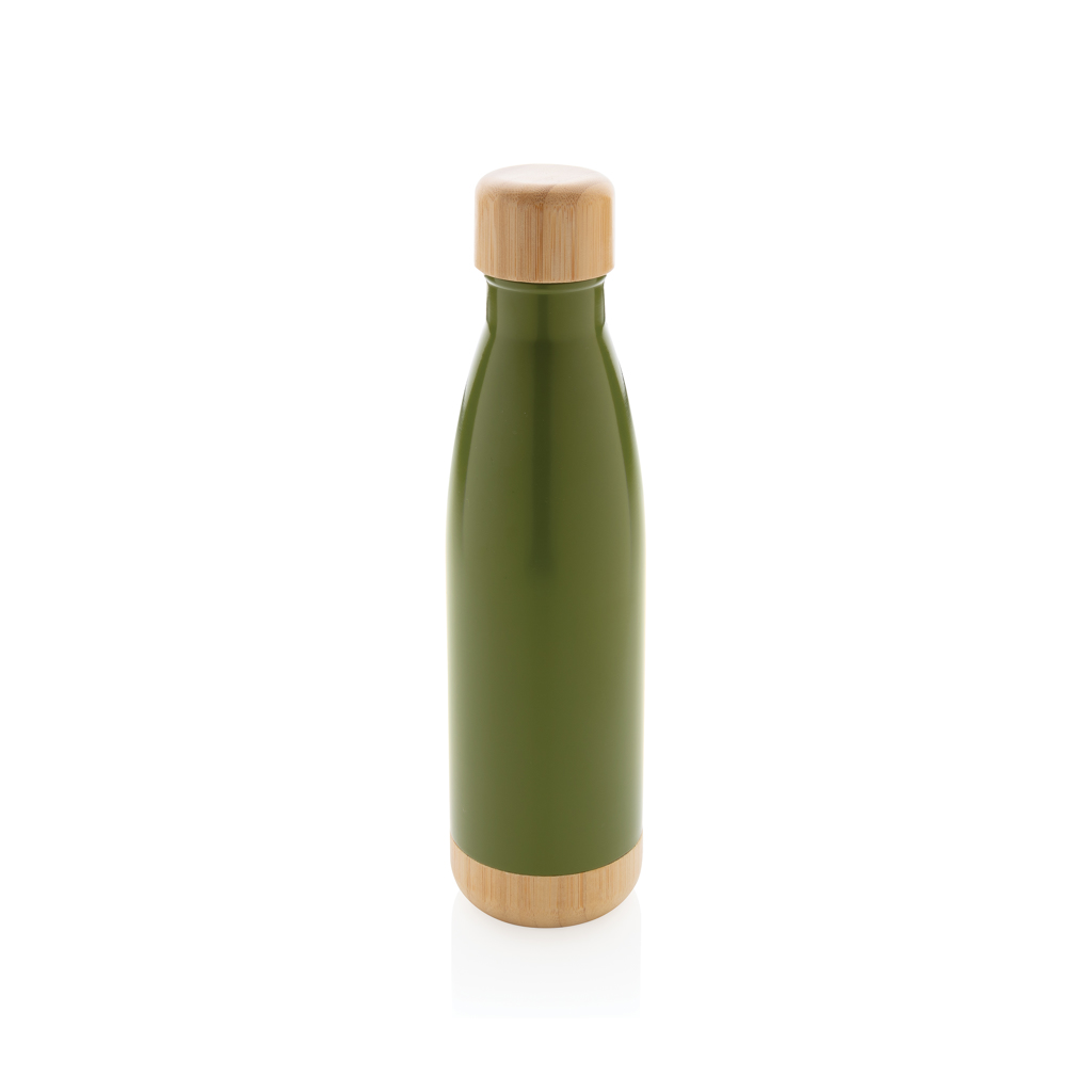 XD Collection Vacuum stainless steel bottle with bamboo lid and bottom