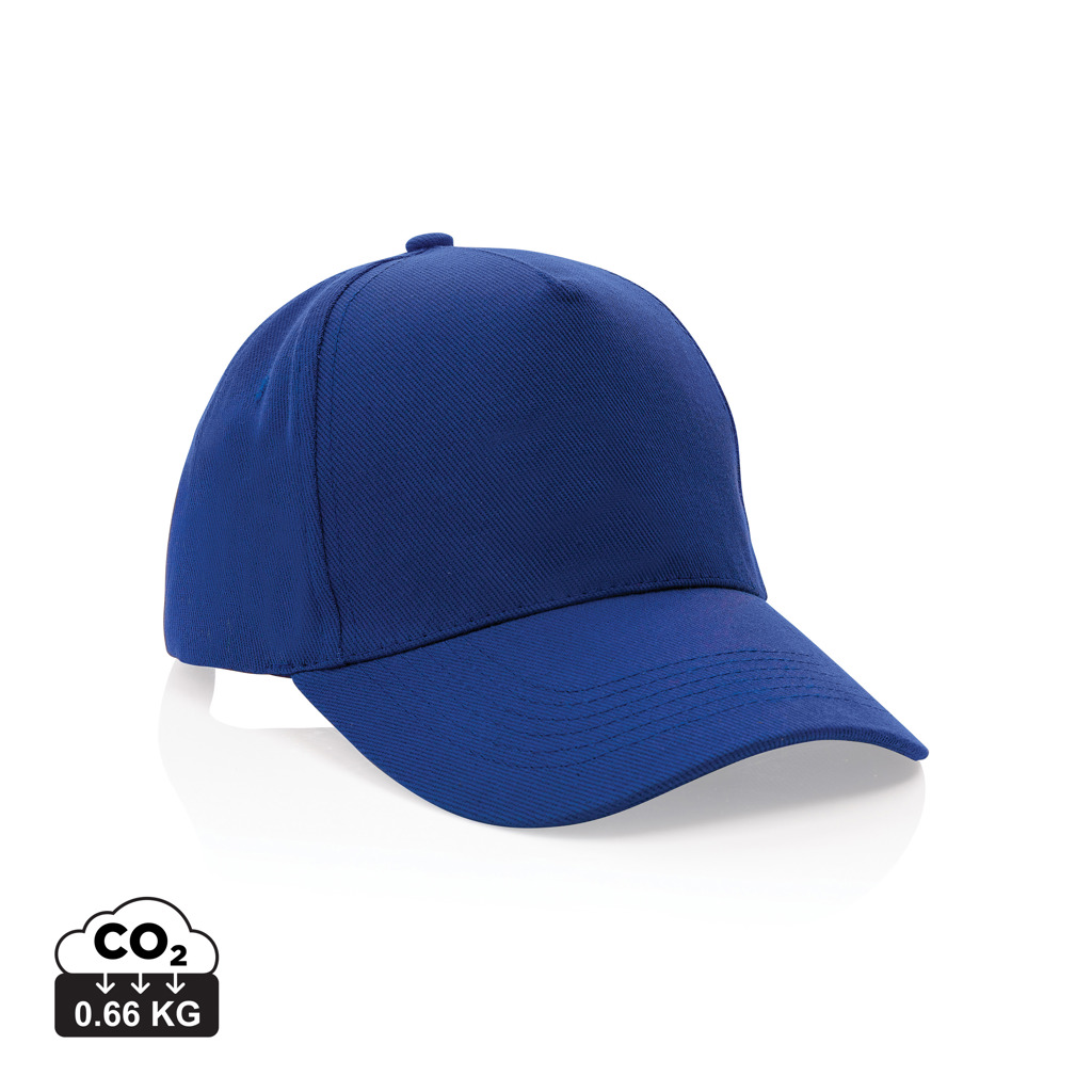 XD Collection Impact 5panel 280gr Recycled cotton cap with AWARE™ tracer