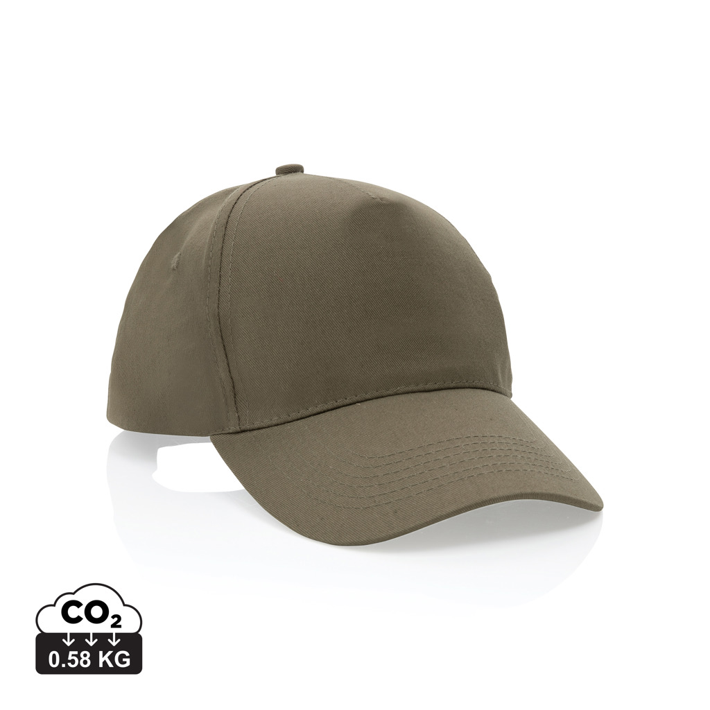 XD Collection Impact 5 panel 190gr Recycled cotton cap with AWARE™ tracer