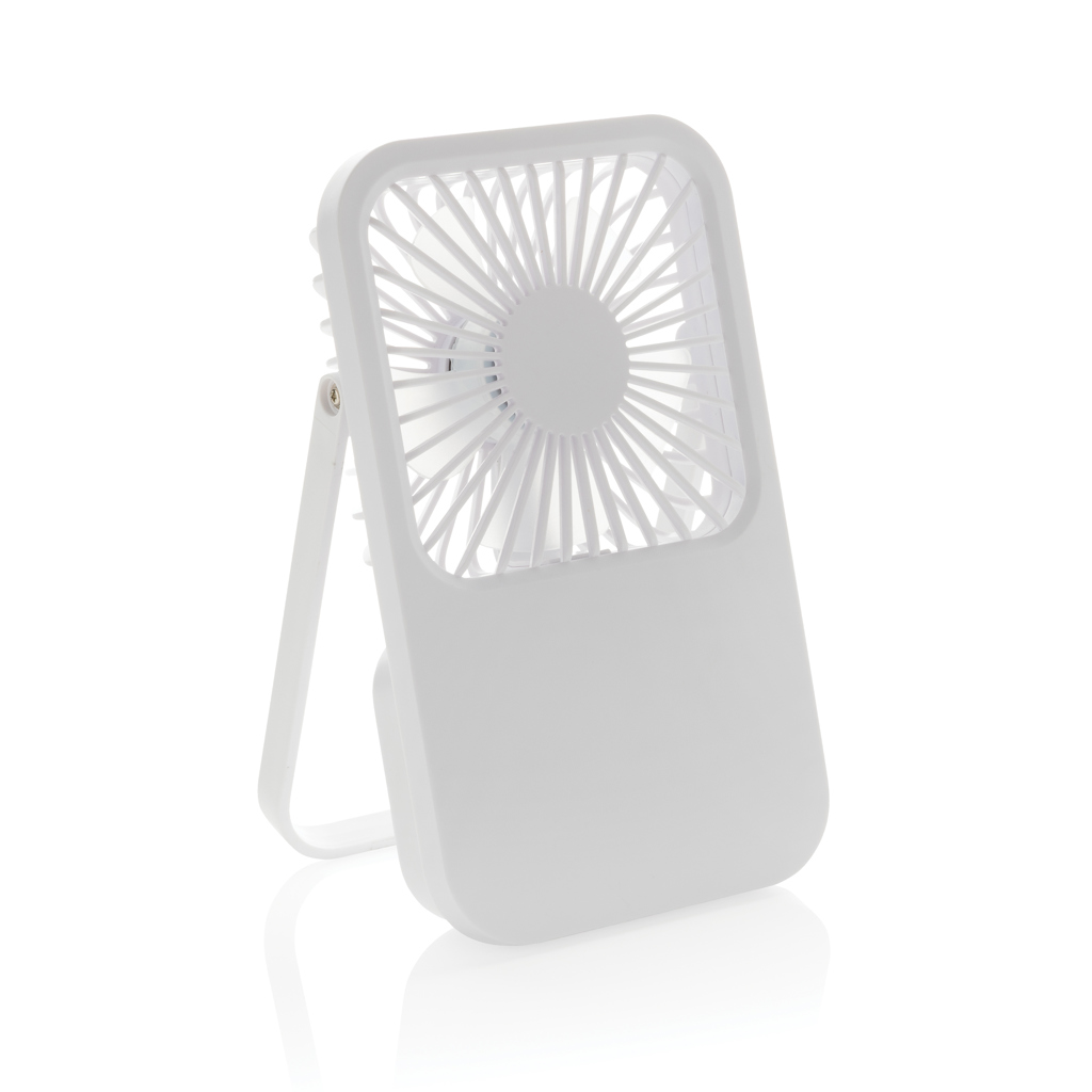 XD Collection Aervina RCS recycled plastic re-chargeable desk fan