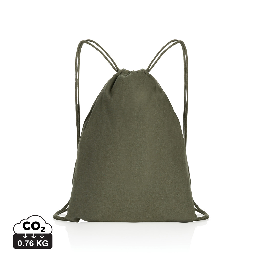 XD Collection Impact AWARE™ recycled cotton drawstring backpack 145g
