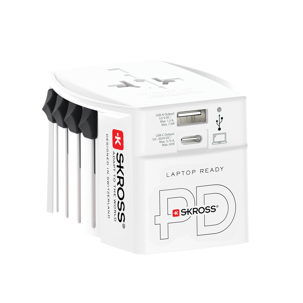 Skross SKROSS World Travel Adapter MUV 65W PD with USB C Cable