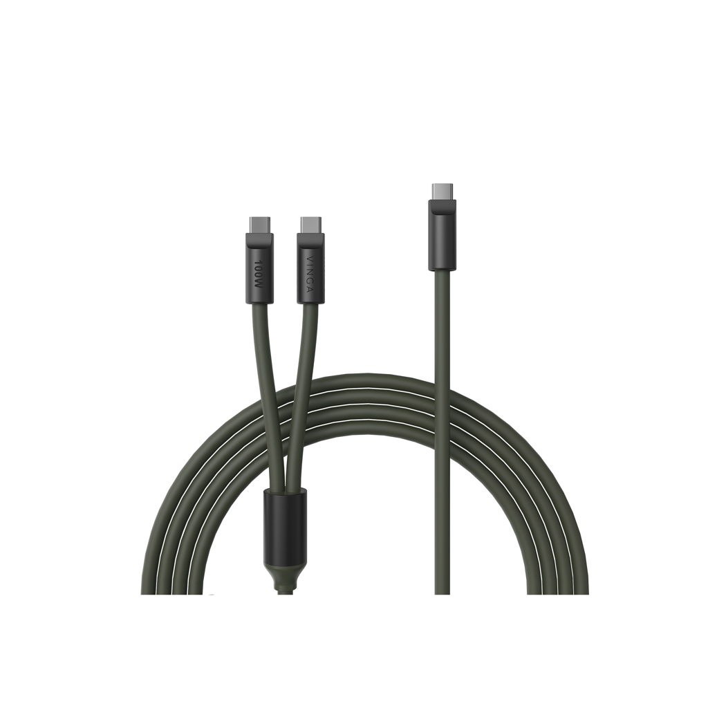 Vinga VINGA Baltimore silicone multi charging cable (C+2C)