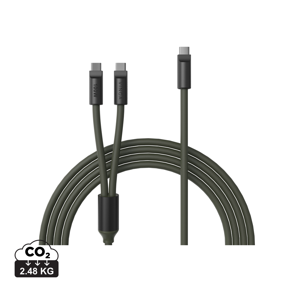 Vinga VINGA Baltimore silicone multi charging cable (C+2C)