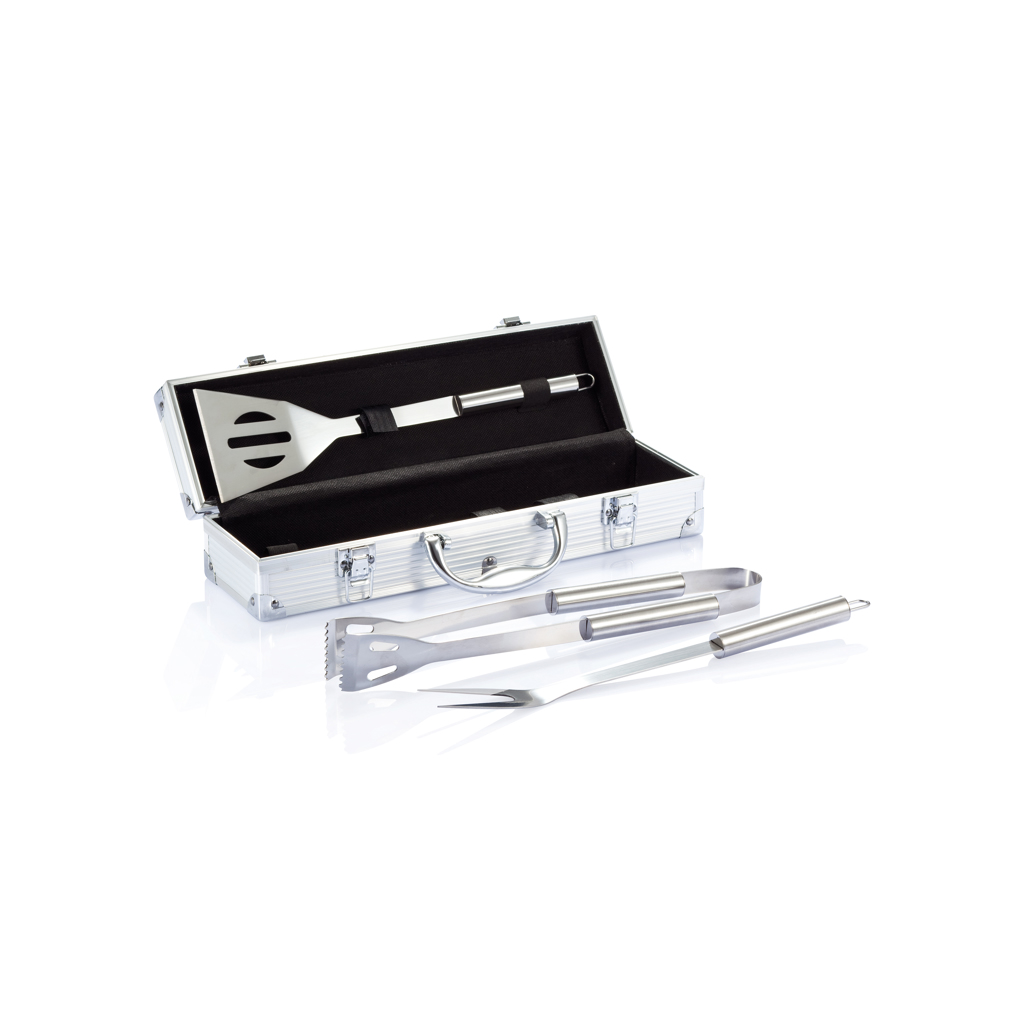 XD Collection 3 pcs barbecue set in aluminium box